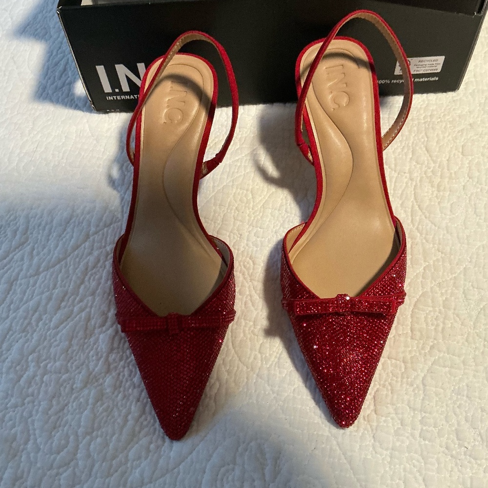 Make Offer-Ruby Kitten Heels, INC Brand, Sz 7, Worn once to a Wizard of Oz Party